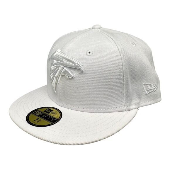 New Era 59FIFTY Fitted‎ Atlanta Falcons Whiteout 5950 Cap Hat Men's Sz 7-5/8 - Picture 2 of 7